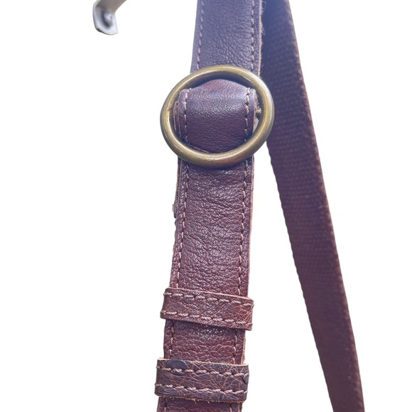 Lucky Brand | Brandy & Chocolate Piece Train Leather Shoulder Bag - Picture 10 of 11